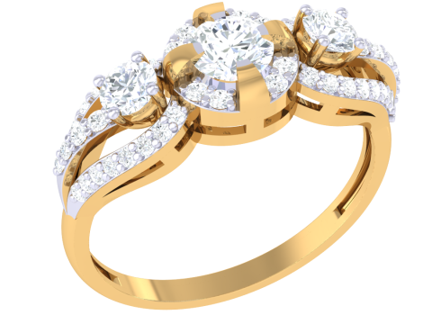 Printable 3D jewelry model of Lady diamond ring Modello 3D