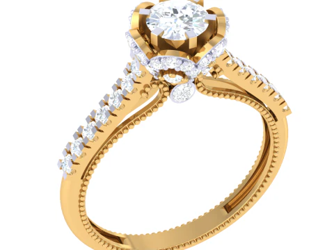 Printable 3D jewelry model of Lady diamond ring 3D Model