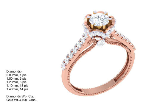 Printable 3D jewelry model of Lady diamond ring 3D Модель