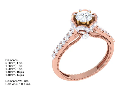 Printable 3D jewelry model of Lady diamond ring 3D Model