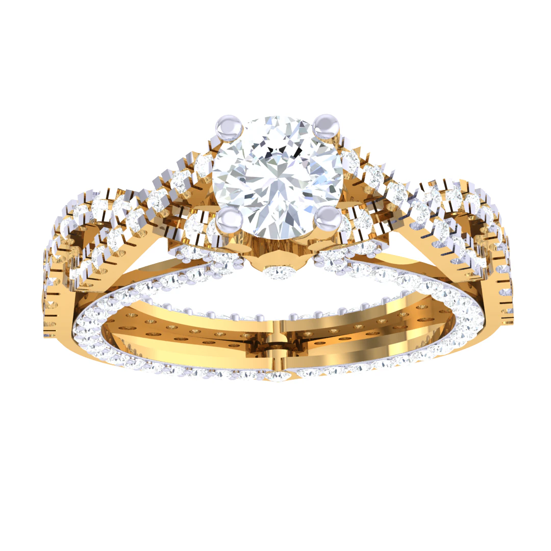 Printable 3D jewelry model of Lady diamond ring 3D Model .c4d .max .obj .3ds .fbx .stl .blend
