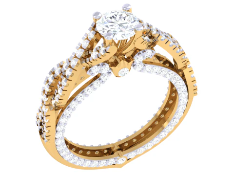 Printable 3D jewelry model of Lady diamond ring 3D Model