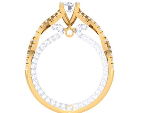 Printable 3D jewelry model of Lady diamond ring 3D Model