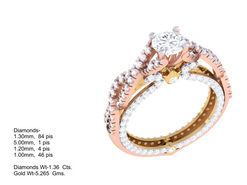 Printable 3D jewelry model of Lady diamond ring Modelo 3D