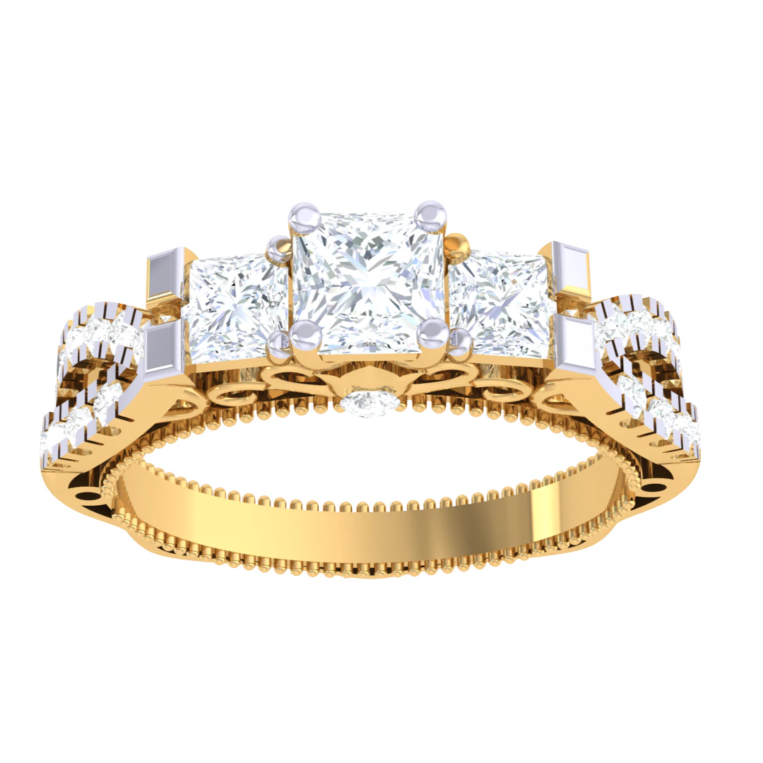Printable 3D jewelry model of Lady diamond ring 3D Model .c4d .max .obj .3ds .fbx .stl .blend 