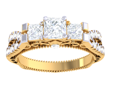 Printable 3D jewelry model of Lady diamond ring Model 3D