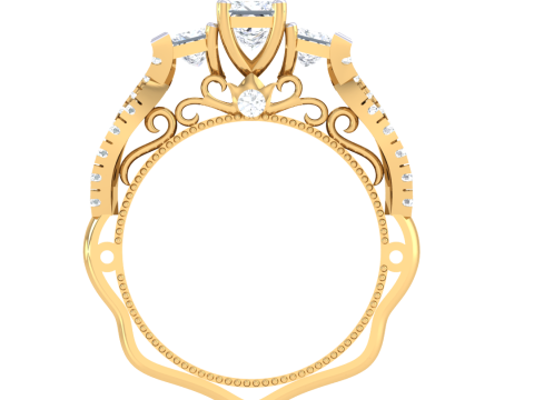 Printable 3D jewelry model of Lady diamond ring Modello 3D