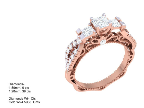Printable 3D jewelry model of Lady diamond ring Modello 3D