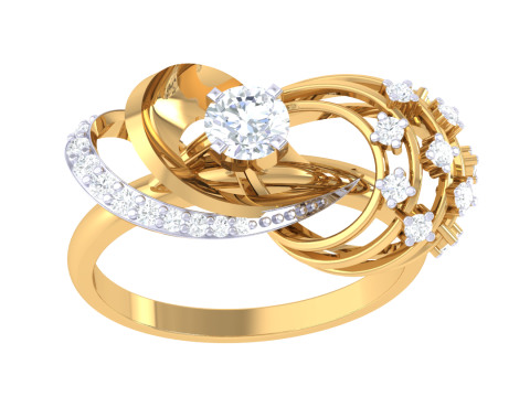 Printable 3D jewelry model of Lady diamond ring 3D मॉडल