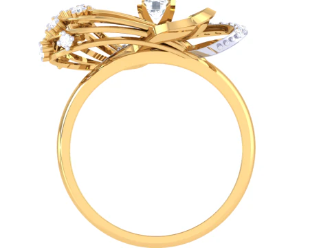 Printable 3D jewelry model of Lady diamond ring 3D Model
