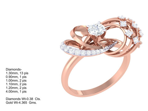 Printable 3D jewelry model of Lady diamond ring Model 3D