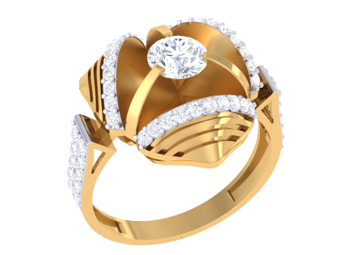 Printable 3D jewelry model of Lady diamond ring Model 3D