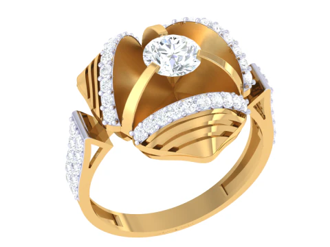 Printable 3D jewelry model of Lady diamond ring 3D Model