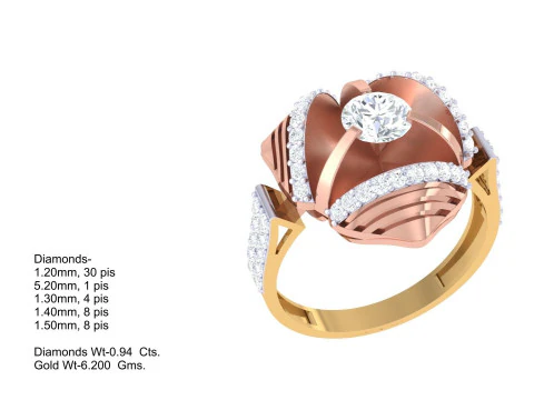Printable 3D jewelry model of Lady diamond ring 3D Model