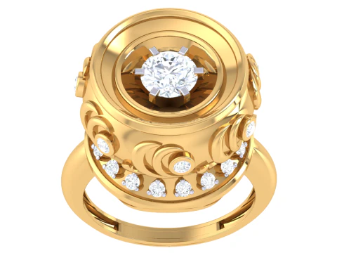 Model biżuterii 3D do druku z diamentowym pierścionkiem Lady Model 3D