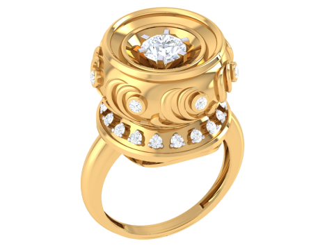 Printable 3D jewelry model of Lady diamond ring 3D Model