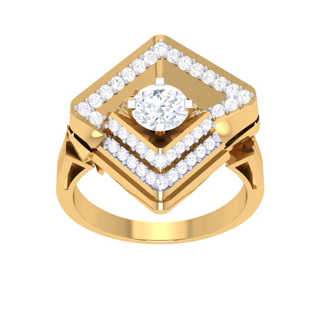 Printable 3D jewelry model of Lady diamond ring 3D Model .c4d .max .obj .3ds .fbx .stl .blend 