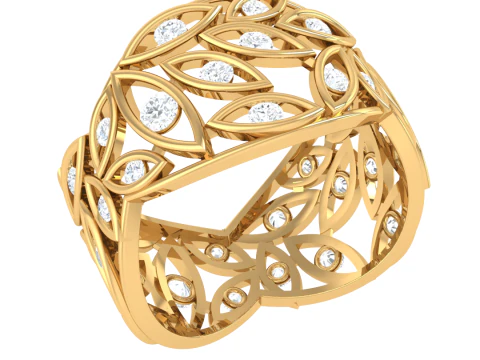 Printable 3D jewelry model of Lady diamond ring 3D Model