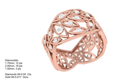 Printable 3D jewelry model of Lady diamond ring 3D Model