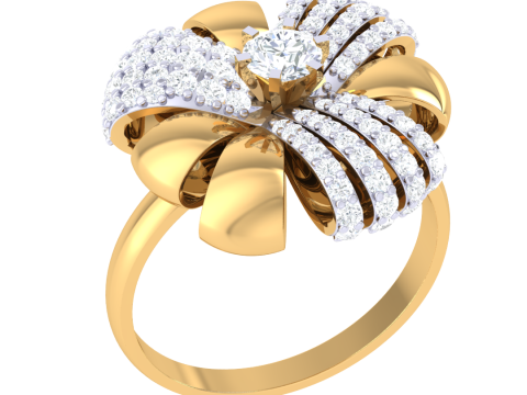 Printable 3D jewelry model of Lady diamond ring 3Dモデル
