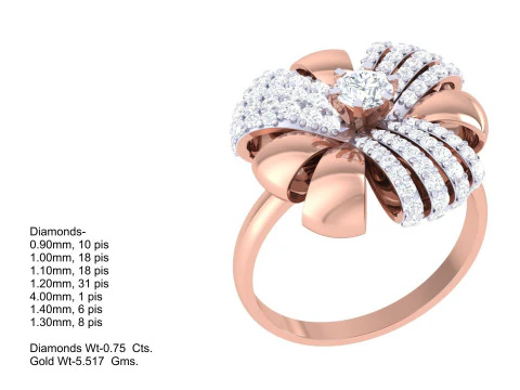 Printable 3D jewelry model of Lady diamond ring 3D Model
