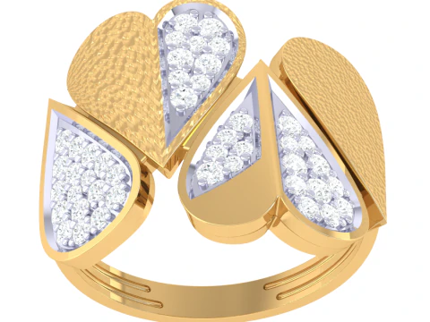 レディ ダイヤモンド リングの印刷可能な 3D ジュエリー モデル 3Dモデル