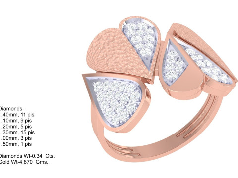 Printable 3D jewelry model of Lady diamond ring 3D 模型