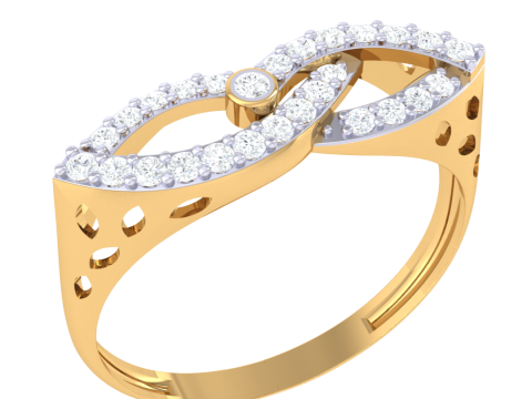 Printable 3D jewelry model of Lady diamond ring 3D मॉडल