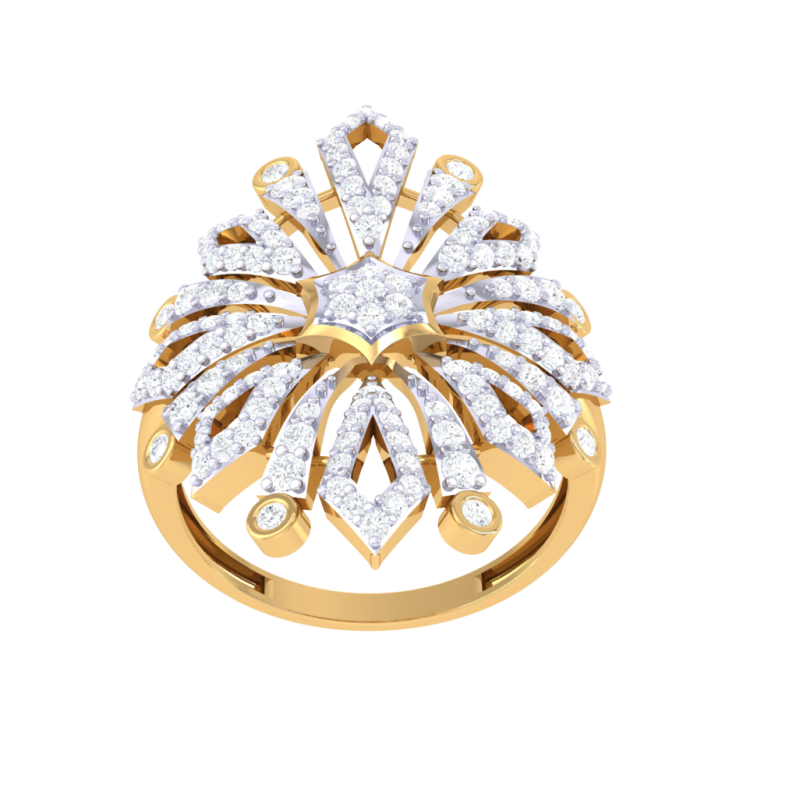 Printable 3D jewelry model of Lady diamond ring 3D Model .c4d .max .obj .3ds .fbx .stl .blend