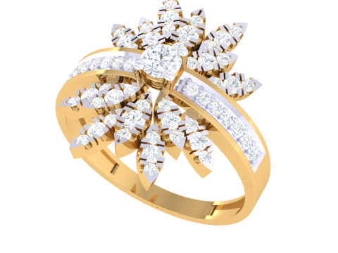 Printable 3D jewelry model of Lady diamond ring Modelo 3D