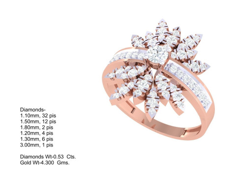 Printable 3D jewelry model of Lady diamond ring Modelo 3D
