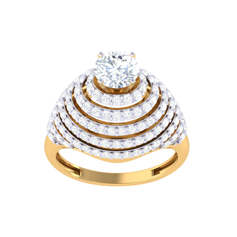 Printable 3D jewelry model of Lady diamond ring 3D Model .c4d .max .obj .3ds .fbx .stl .blend