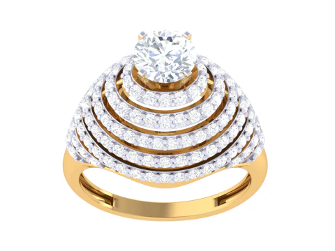 Model biżuterii 3D do druku z diamentowym pierścionkiem Lady Model 3D