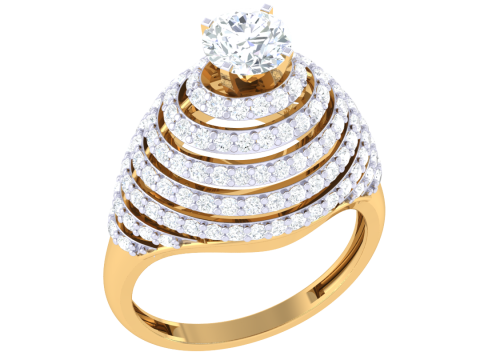 Printable 3D jewelry model of Lady diamond ring 3D Model