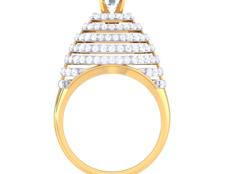 Printable 3D jewelry model of Lady diamond ring 3D Model