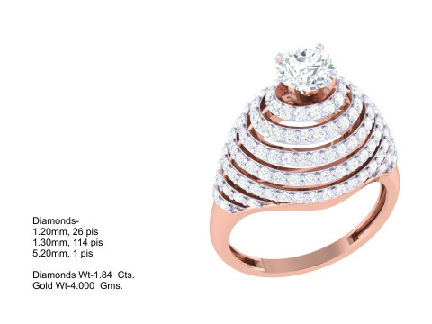 Printable 3D jewelry model of Lady diamond ring 3D Model