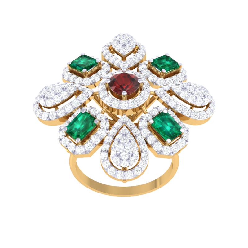Printable 3D jewelry model of Lady diamond ring Modello 3D .c4d .max .obj .3ds .fbx .stl .blend 