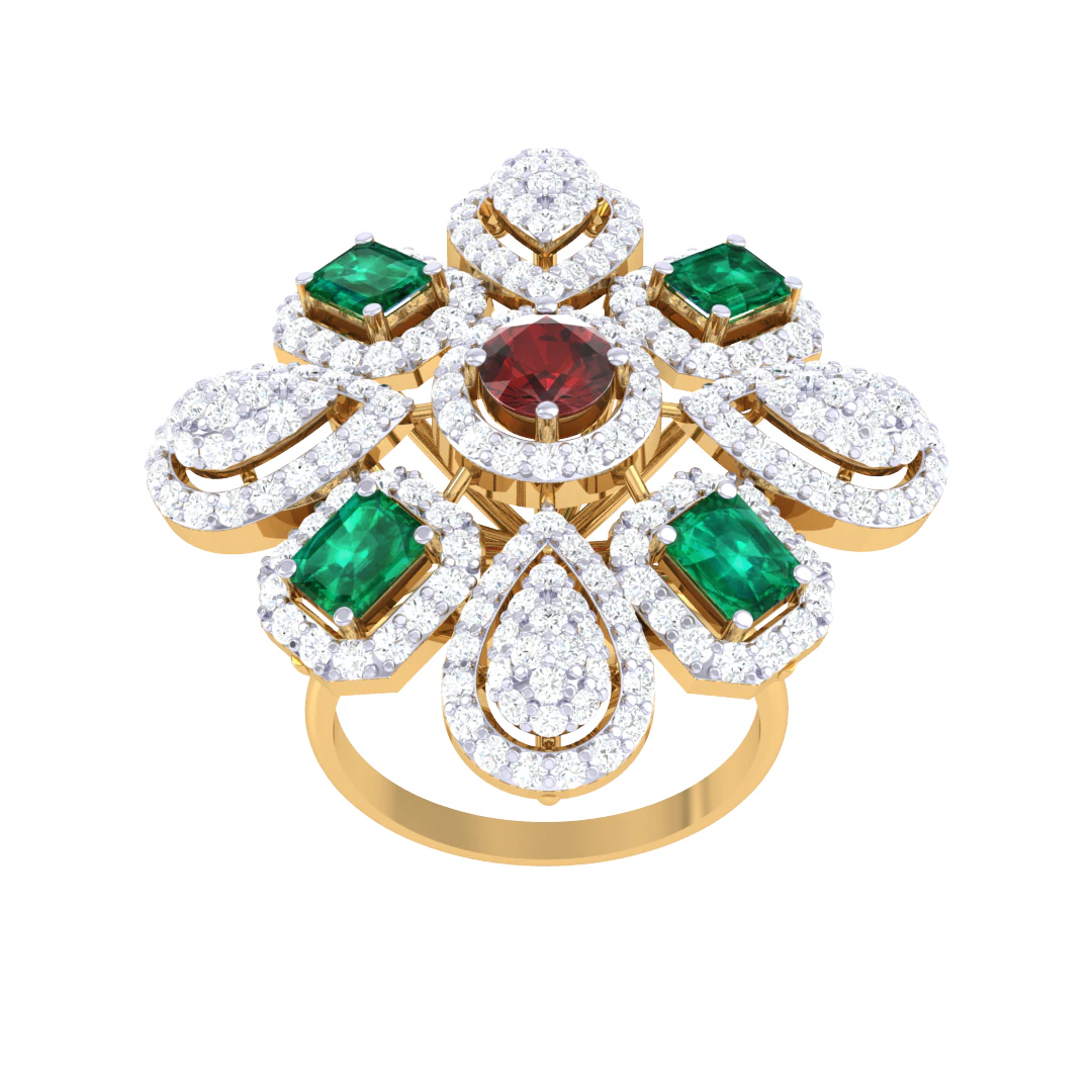 Printable 3D jewelry model of Lady diamond ring 3D Model .c4d .max .obj .3ds .fbx .stl .blend 