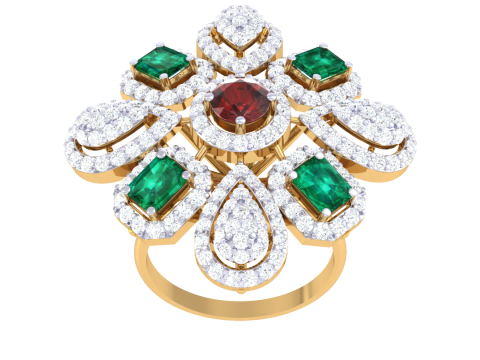 Printable 3D jewelry model of Lady diamond ring Modèle 3D