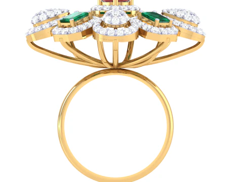Printable 3D jewelry model of Lady diamond ring 3D Model