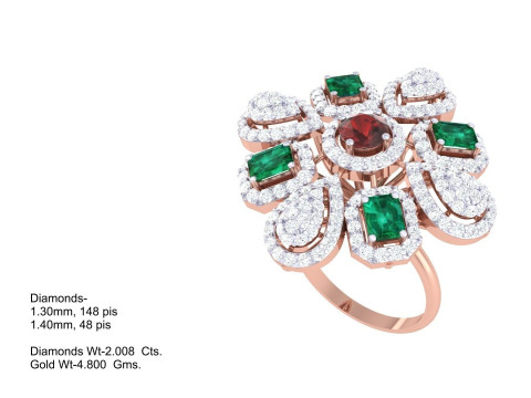 Printable 3D jewelry model of Lady diamond ring Modello 3D