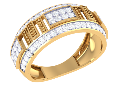 Printable 3D jewelry model of Lady diamond ring 3D Modell