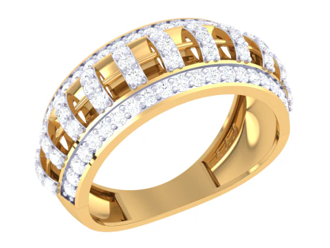 Printable 3D jewelry model of Lady diamond ring 3D Model