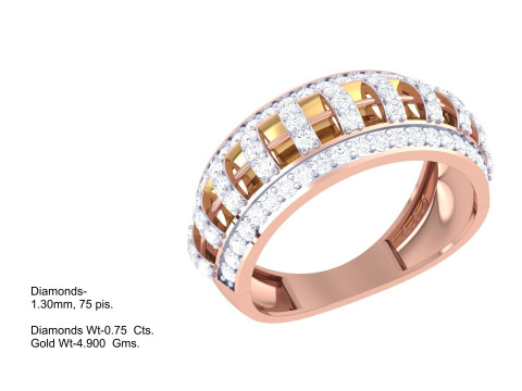 Printable 3D jewelry model of Lady diamond ring Modello 3D