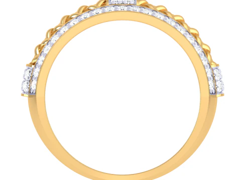 Printable 3D jewelry model of Lady diamond ring 3D Model
