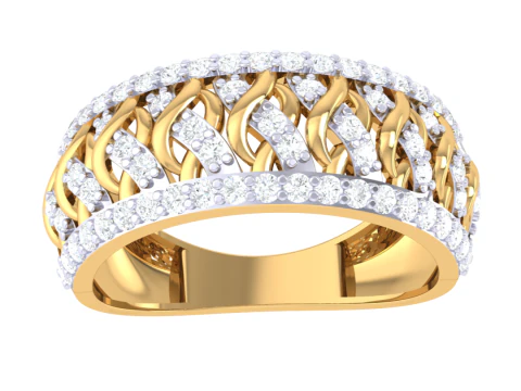 Тривимірна ювелірна модель жіночої каблучки з діамантом для друку 3D Модель