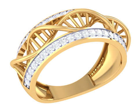 Printable 3D jewelry model of Lady diamond ring Model 3D