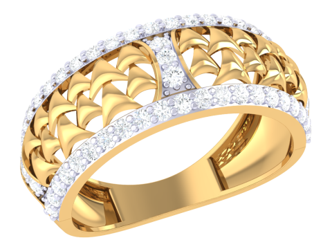 Printable 3D jewelry model of Lady diamond ring 3D Modell