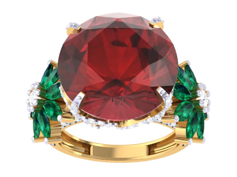 Printable 3D jewelry model of Lady diamond ring 3D Model