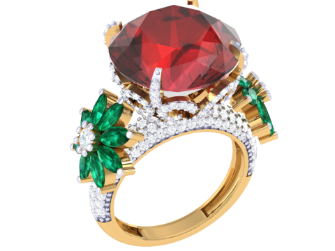 Printable 3D jewelry model of Lady diamond ring 3D Модель